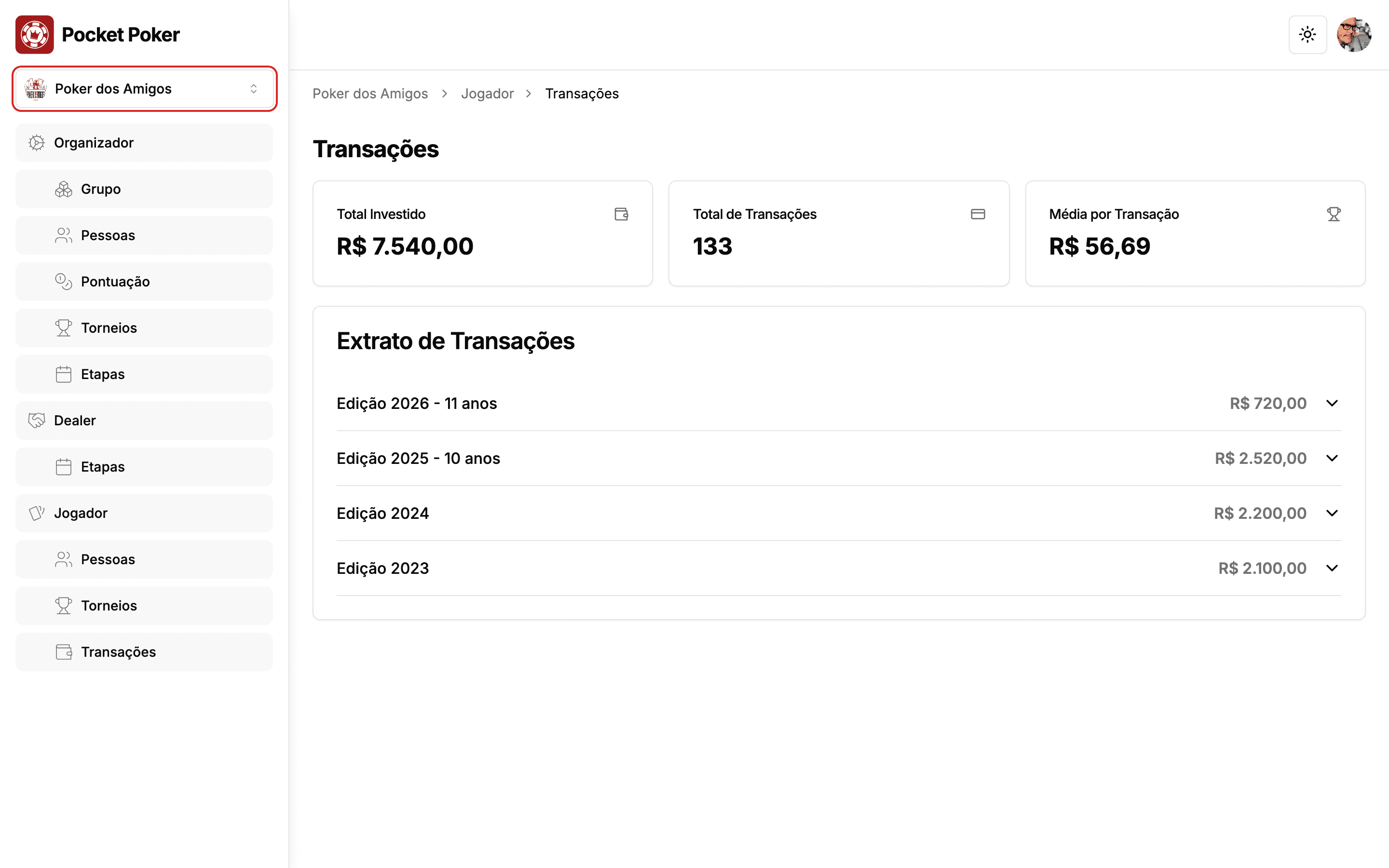 Transações